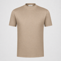 Luxus Herren T-Shirt in Beige aus merzerisierter Baumwolle – Vorderansicht | Malviro