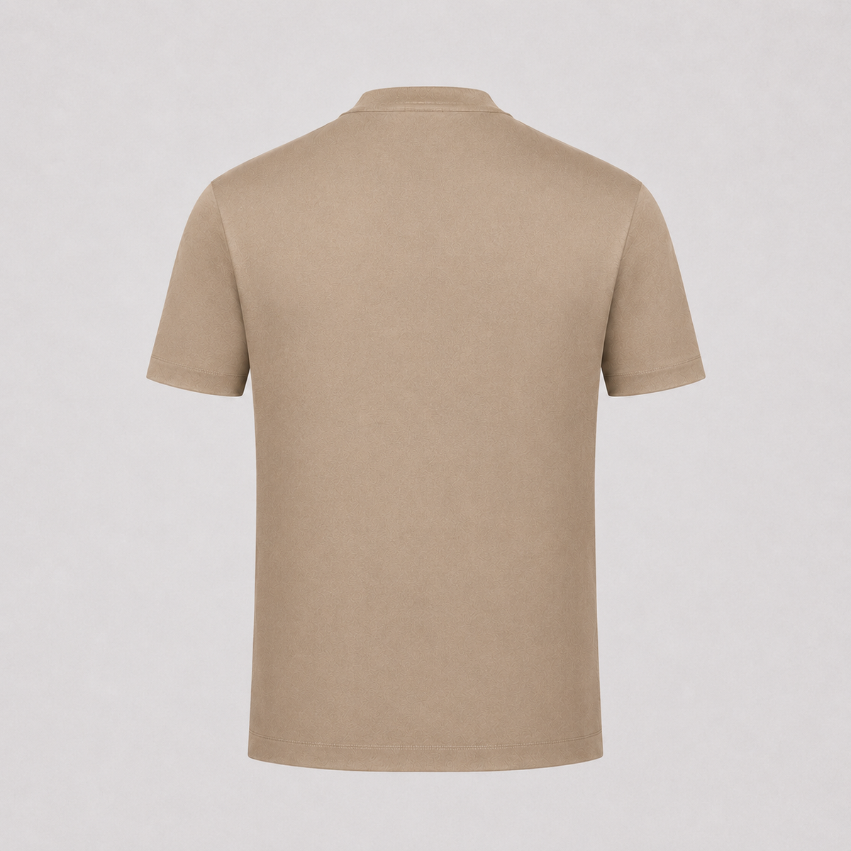 Stoffstruktur des beigen Herren-T-Shirts aus edler, doppelt merzerisierter Baumwolle | Malviro