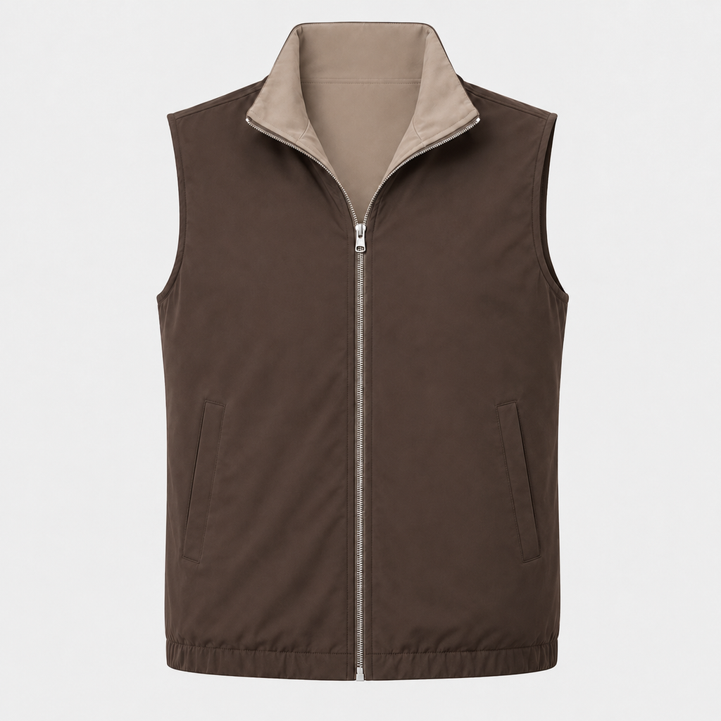Reversible Gilet / Brown & Beige