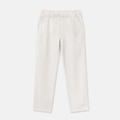 Summer Linen Mix Pants White