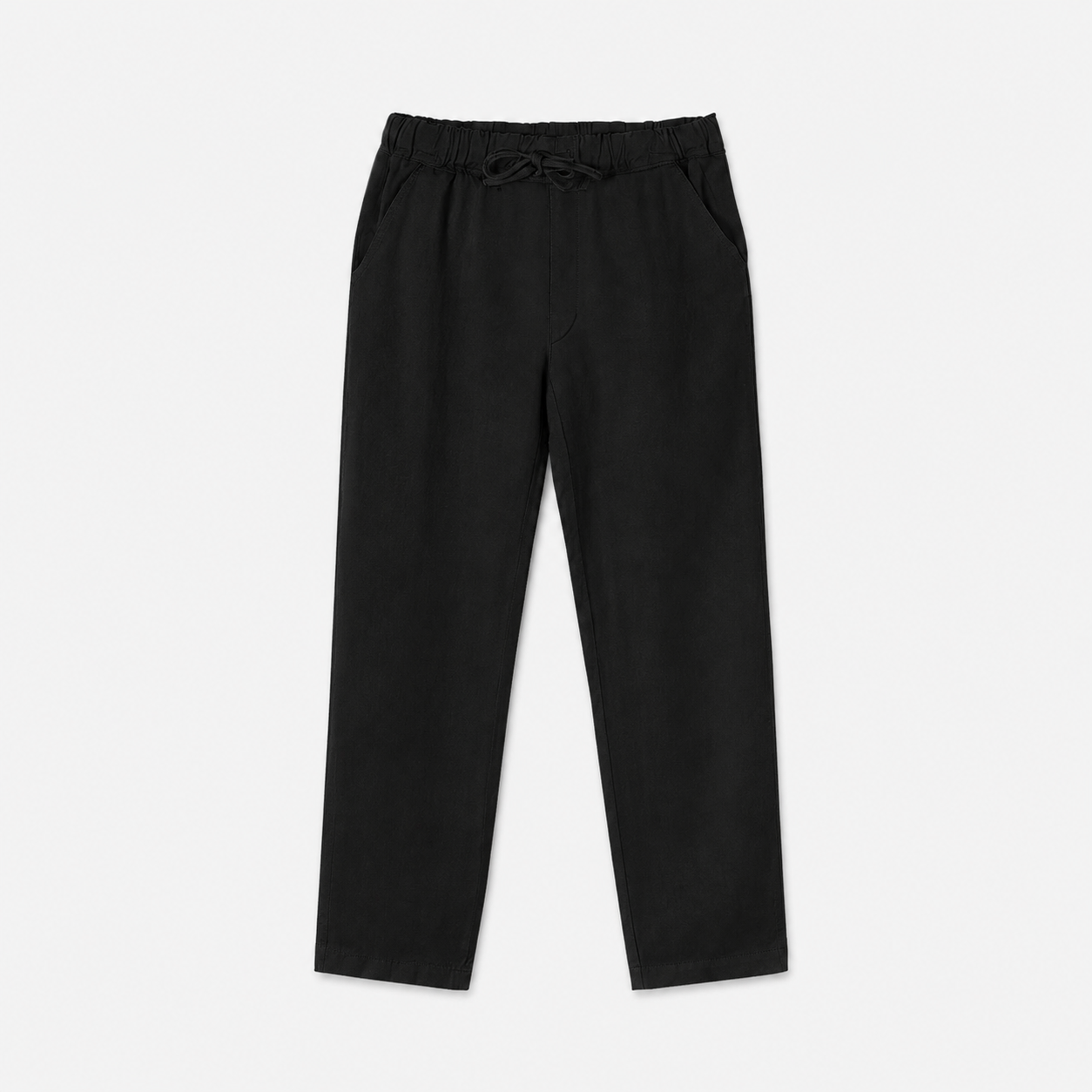Summer Linen Mix Pants Black